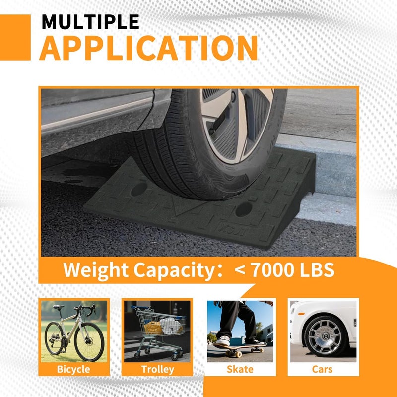 WECARLLE Curb Ramps for Driveway Curb Ramp 2.8 Inch Rise 2 Pack Threshold Ramp for Low Cars Ramps for Lawn Mower to Shed 7000lbs Load Capacity - Image 5